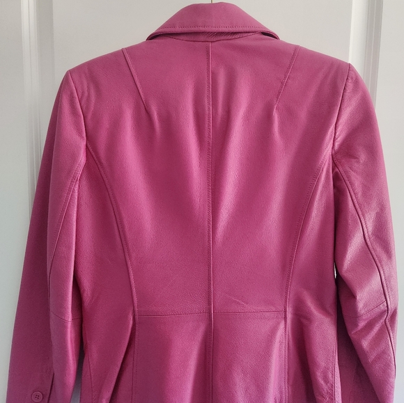 Worthington Women's Small Pink Leather Blazer - Picture 2 of 4